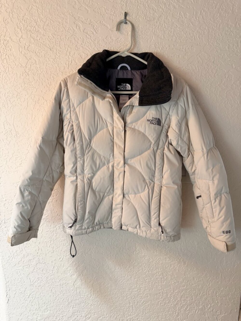 The North Face 600 Fill Down White Ski Jacket Removable Hood XS